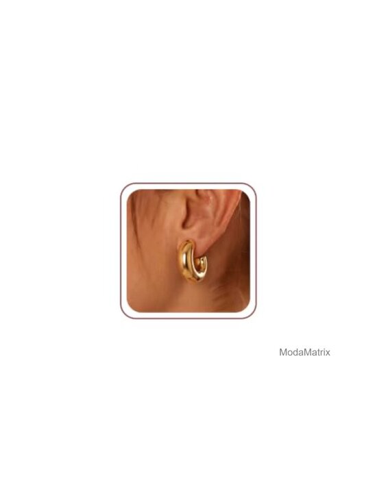 Jewelry - Chunky 14K Gold Plated Hoop Earrings for Women Lightweight Hypoallergenic